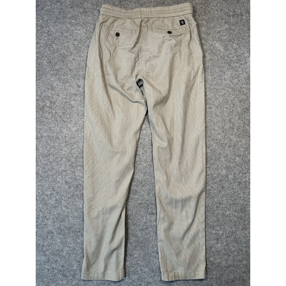 Original Penguin Pants Womens S Gray Houndstooth Knit Drawstring Ankle